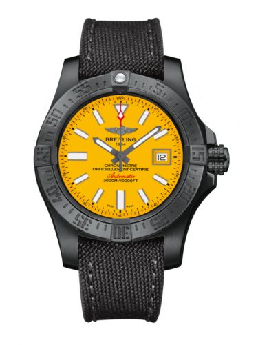Remontoir à montres pour montre Breitling Avenger Avenger II Seawolf Noire Steel / Cobra Yellow / Military / Limited Edition