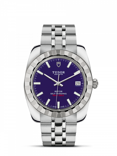 Remontoir à montres pour montre Tudor Classic Classic 38 Stainless Steel / Fluted / Bleu / Bracelet