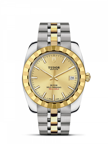 Remontoir à montres pour montre Tudor Classic Classic 38 Stainless Steel / Yellow Or / Fluted / Champagne / Bracelet