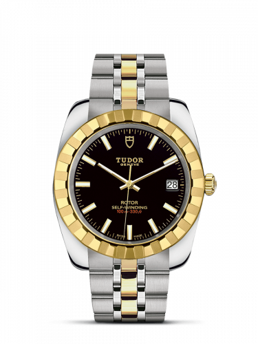 Remontoir à montres pour montre Tudor Classic Classic 38 Stainless Steel / Yellow Or / Fluted / Noire / Bracelet