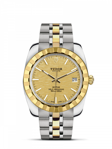 Remontoir à montres pour montre Tudor Classic Classic 38 Stainless Steel / Yellow Or / Fluted / Champagne / Bracelet