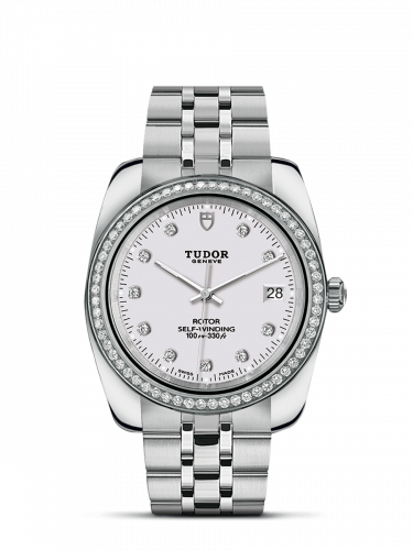 Remontoir à montres pour montre Tudor Classic Classic 38 Stainless Steel / Diamond / Blanc-Diamond / Bracelet