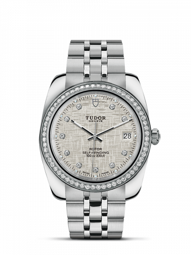 Remontoir à montres pour montre Tudor Classic Classic 38 Stainless Steel / Diamond / Argent-Diamond / Bracelet
