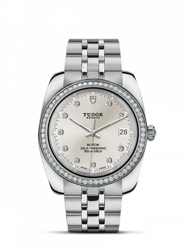 Remontoir à montres pour montre Tudor Classic Classic 38 Stainless Steel / Diamond / Argent-Diamond / Bracelet