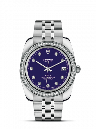 Remontoir à montres pour montre Tudor Classic Classic 38 Stainless Steel / Diamond / Bleu-Diamond / Bracelet