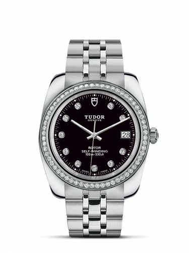 Remontoir à montres pour montre Tudor Classic Classic 38 Stainless Steel / Diamond / Noire-Diamond / Bracelet