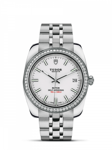 Remontoir à montres pour montre Tudor Classic Classic 38 Stainless Steel / Diamond / Blanc / Bracelet