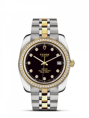 Remontoir à montres pour montre Tudor Classic Classic 38 Stainless Steel / Yellow Or / Diamond / Noire-Diamond / Bracelet