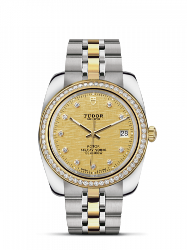 Remontoir à montres pour montre Tudor Classic Classic 38 Stainless Steel / Yellow Or / Diamond / Champagne-Diamond / Bracelet