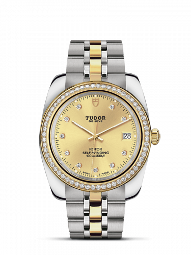 Remontoir à montres pour montre Tudor Classic Classic 38 Stainless Steel / Yellow Or / Diamond / Champagne-Diamond / Bracelet