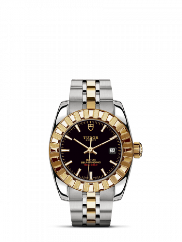 Remontoir à montres pour montre Tudor Classic Classic 28 Stainless Steel / Yellow Or / Fluted / Noire / Bracelet