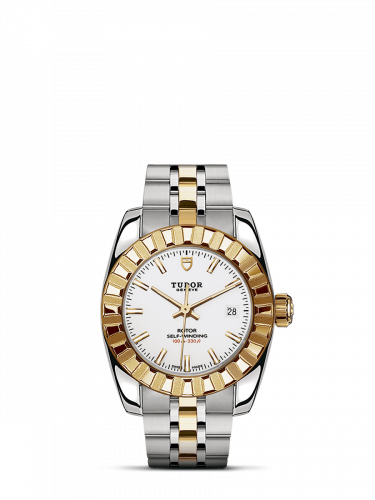 Remontoir à montres pour montre Tudor Classic Classic 28 Stainless Steel / Yellow Or / Fluted / Blanc / Bracelet
