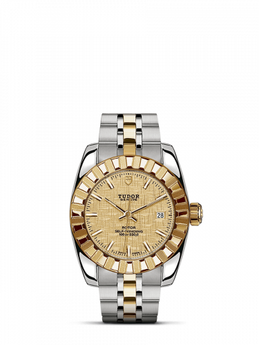 Remontoir à montres pour montre Tudor Classic Classic 28 Stainless Steel / Yellow Or / Fluted / Champagne / Bracelet
