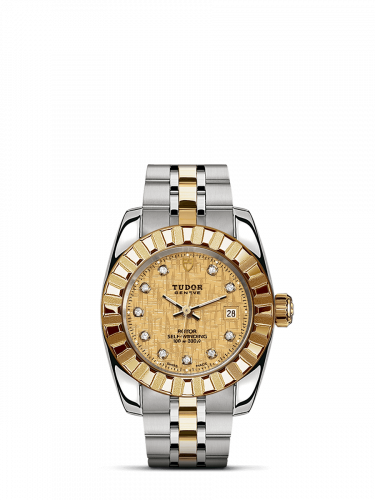 Remontoir à montres pour montre Tudor Classic Classic 28 Stainless Steel / Yellow Or / Fluted / Champagne-Diamond / Bracelet