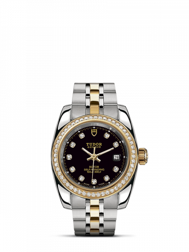Remontoir à montres pour montre Tudor Classic Classic 28 Stainless Steel / Yellow Or / Diamond / Noire-Diamond / Bracelet