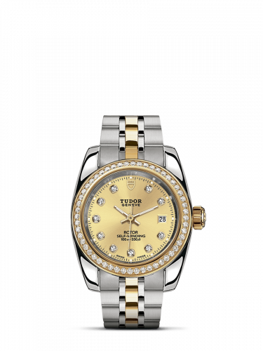 Remontoir à montres pour montre Tudor Classic Classic 28 Stainless Steel / Yellow Or / Diamond / Champagne-Diamond / Bracelet
