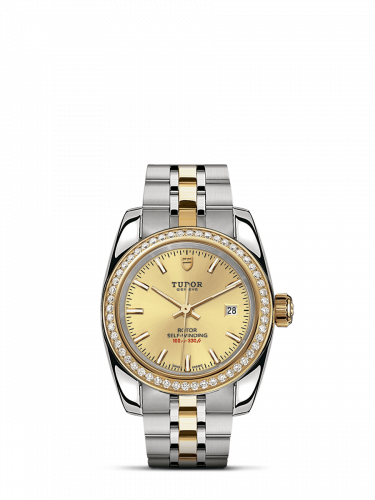 Remontoir à montres pour montre Tudor Classic Classic 28 Stainless Steel / Yellow Or / Diamond / Champagne / Bracelet