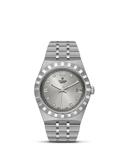 Remontoir à montres pour montre Tudor Royal Royal Date 34 Stainless Steel / Argent - Diamond