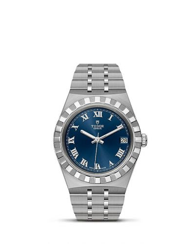 Remontoir à montres pour montre Tudor Royal Royal Date 34 Stainless Steel / Bleu - Roman