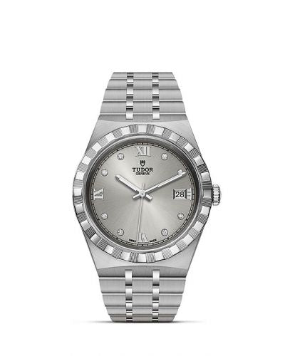 Remontoir à montres pour montre Tudor Royal Royal Date 38 Stainless Steel / Argent - Diamond