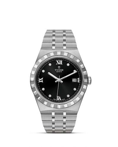 Remontoir à montres pour montre Tudor Royal Royal Date 38 Stainless Steel / Noire - Diamond