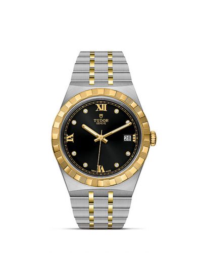 Remontoir à montres pour montre Tudor Royal Royal Date 38 Stainless Steel / Yellow Or / Noire - Diamond