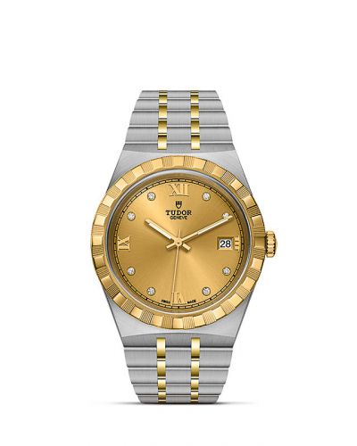 Remontoir à montres pour montre Tudor Royal Royal Date 38 Stainless Steel / Yellow Or / Champagne - Diamond