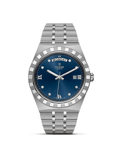 Remontoir à montres pour montre Tudor Royal Royal Day-Date 41 Stainless Steel / Bleu - Diamond