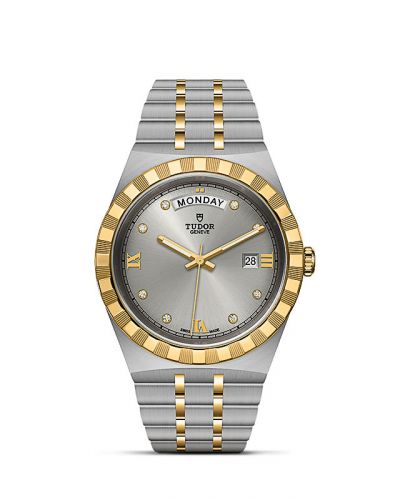 Remontoir à montres pour montre Tudor Royal Royal Day-Date 41 Stainless Steel / Yellow Or / Argent - Diamond