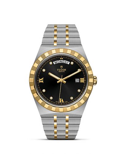 Remontoir à montres pour montre Tudor Royal Royal Day-Date 41 Stainless Steel / Yellow Or / Noire - Diamond