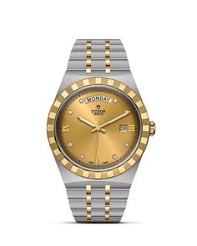 Remontoir à montres pour montre Tudor Royal Royal Day-Date 41 Stainless Steel / Yellow Or / Champagne - Diamond