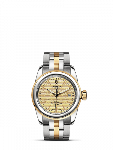 Remontoir à montres pour montre Tudor Glamour Glamour Date 26 Stainless Steel / Yellow Or / Jacquard Champagne / Bracelet