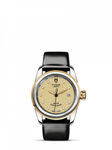 Remontoir à montres pour montre Tudor Glamour Glamour Date 26 Stainless Steel / Yellow Or / Jacquard Champagne-Diamond / Strap