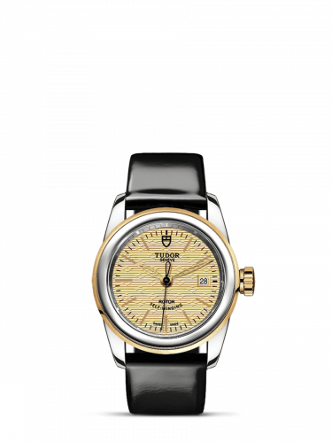 Remontoir à montres pour montre Tudor Glamour Glamour Date 26 Stainless Steel / Yellow Or / Jacquard Champagne / Strap