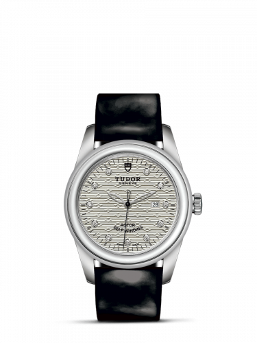 Remontoir à montres pour montre Tudor Glamour Glamour Date 31 Stainless Steel / Jacquard Argent-Diamond / Strap