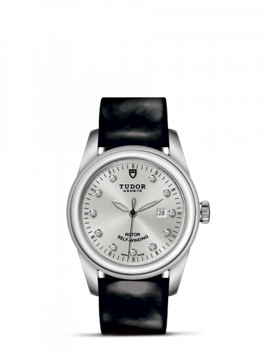 Remontoir à montres pour montre Tudor Glamour Glamour Date 31 Stainless Steel / Argent-Diamond / Strap
