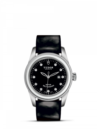 Remontoir à montres pour montre Tudor Glamour Glamour Date 31 Stainless Steel / Noire-Diamond / Strap