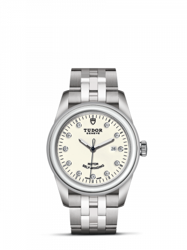 Remontoir à montres pour montre Tudor Glamour Glamour Date 31 Stainless Steel / Opaline-Diamond / Bracelet