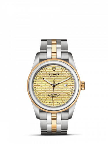Remontoir à montres pour montre Tudor Glamour Glamour Date 31 Stainless Steel / Yellow Or / Jacquard Champagne / Bracelet