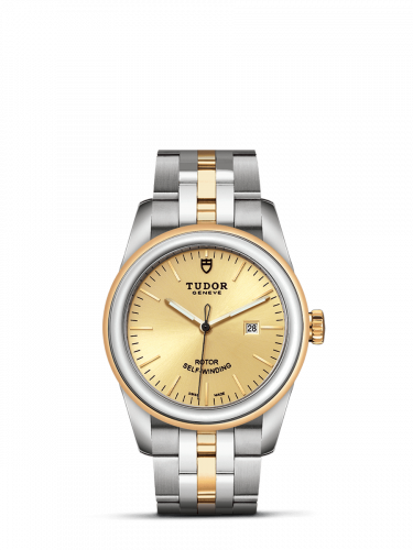 Remontoir à montres pour montre Tudor Glamour Glamour Date 31 Stainless Steel / Yellow Or / Champagne / Bracelet