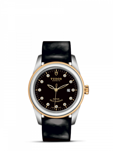 Remontoir à montres pour montre Tudor Glamour Glamour Date 31 Stainless Steel / Yellow Or / Noire-Diamond / Strap