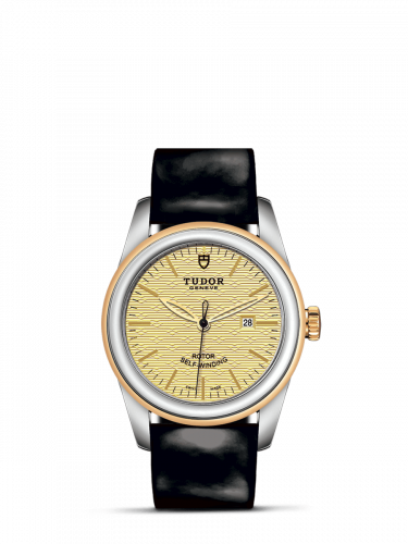 Remontoir à montres pour montre Tudor Glamour Glamour Date 31 Stainless Steel / Yellow Or / Jacquard Champagne / Strap