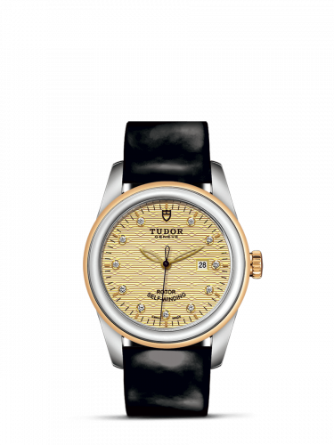 Remontoir à montres pour montre Tudor Glamour Glamour Date 31 Stainless Steel / Yellow Or / Jacquard Champagne-Diamond / Strap