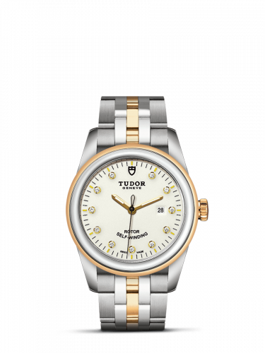Remontoir à montres pour montre Tudor Glamour Glamour Date 31 Stainless Steel / Yellow Or / Opaline-Diamond / Bracelet