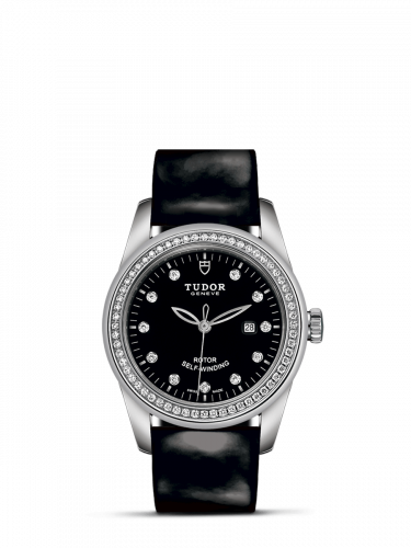 Remontoir à montres pour montre Tudor Glamour Glamour Date 31 Stainless Steel / Diamond / Noire-Diamond / Strap