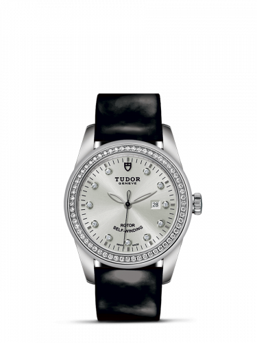Remontoir à montres pour montre Tudor Glamour Glamour Date 31 Stainless Steel / Diamond / Argent-Diamond / Strap