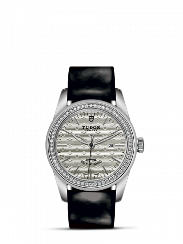 Remontoir à montres pour montre Tudor Glamour Glamour Date 31 Stainless Steel / Diamond / Jacquard Argent / Strap