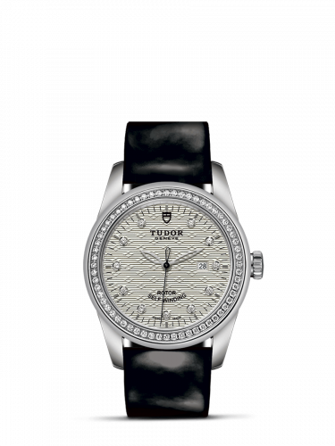 Remontoir à montres pour montre Tudor Glamour Glamour Date 31 Stainless Steel / Diamond / Jacquard Argent-Diamond / Strap