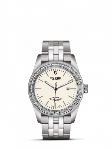 Remontoir à montres pour montre Tudor Glamour Glamour Date 31 Stainless Steel / Diamond / Opaline / Bracelet