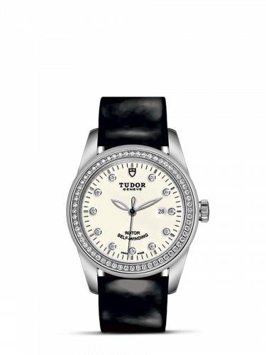 Remontoir à montres pour montre Tudor Glamour Glamour Date 31 Stainless Steel / Diamond / Opaline-Diamond / Strap
